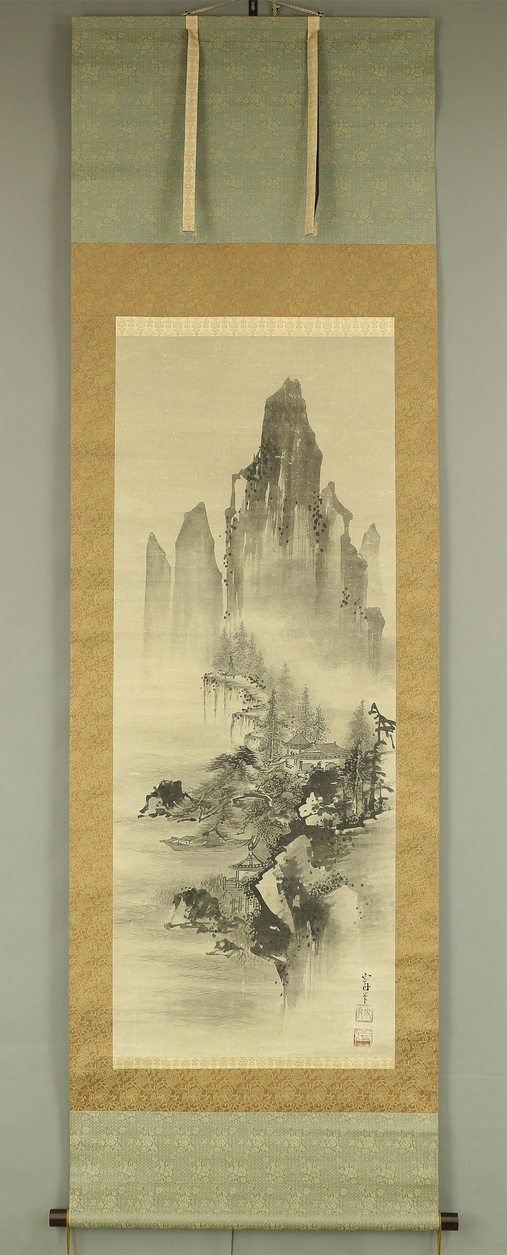 ◇掛軸 水墨画 華岳◇Japanese arts hanging scroll Japanese Boxed ◇掛軸 水墨画 華岳◇Japanese arts hanging scroll Japanese Boxed