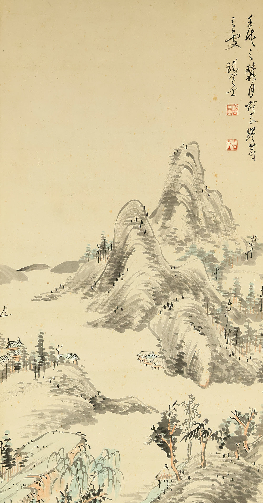 銅板　vintage Art 山岡鉄舟 Yamaoka Tesshu (1836-1888) Japanese antique art kakejiku