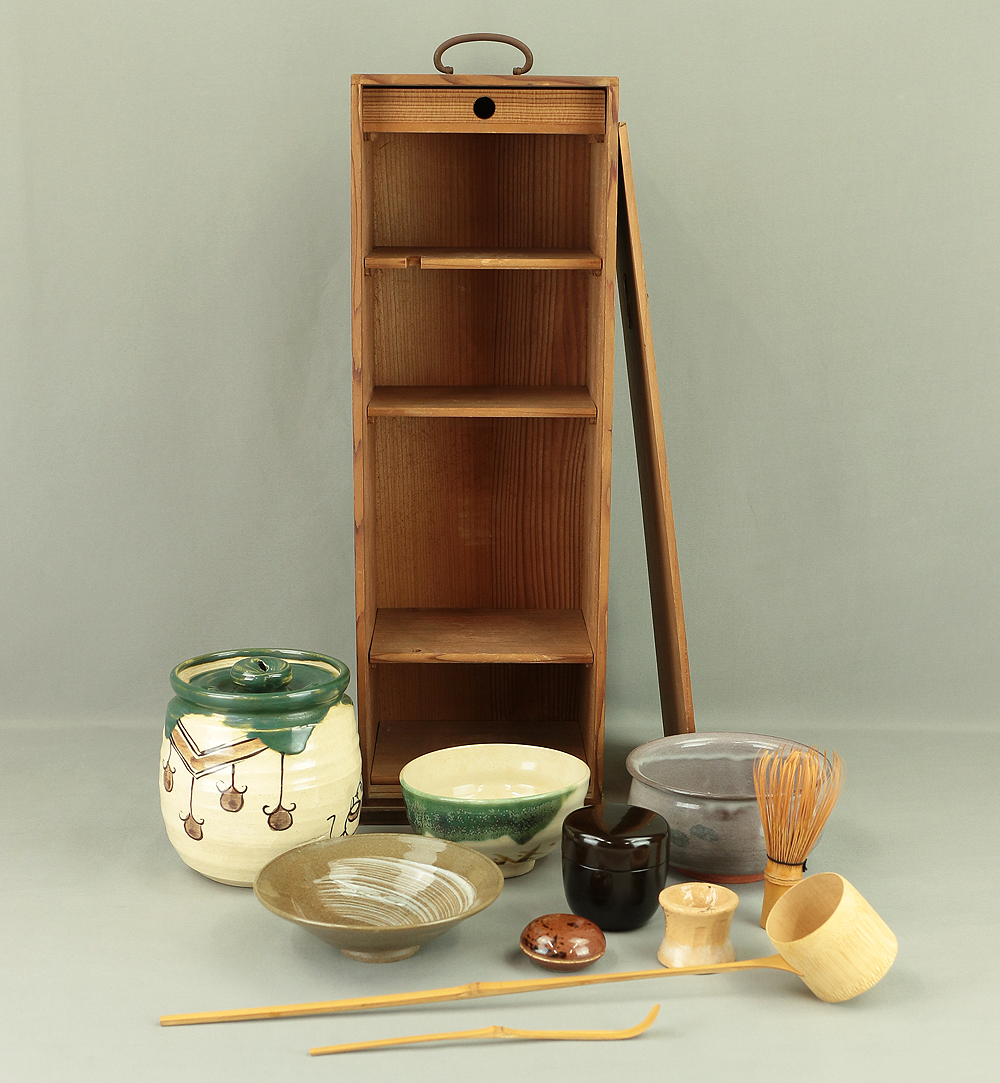 Portable Tea Ceremony Chest Box 'Tanzaku Bako' Tea Utensils 10pcs VA32 ...