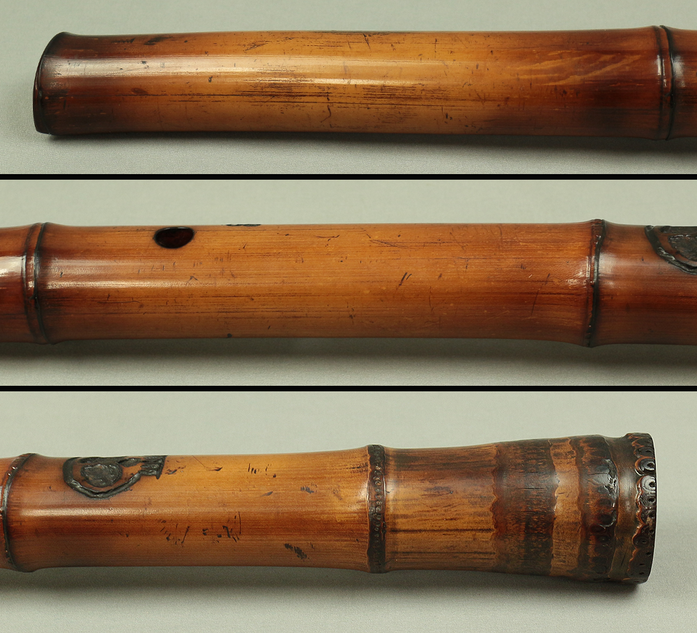 尺八 Shakuhachi Carving mark of Skull and Dog, Bamboo 都山流 TOZAN-ryu school  Japanese traditional wind instrument flute S216