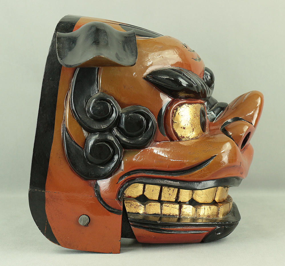 Japanese Vintage Wooden Mask TENGU Kagura Mask ONI Mask